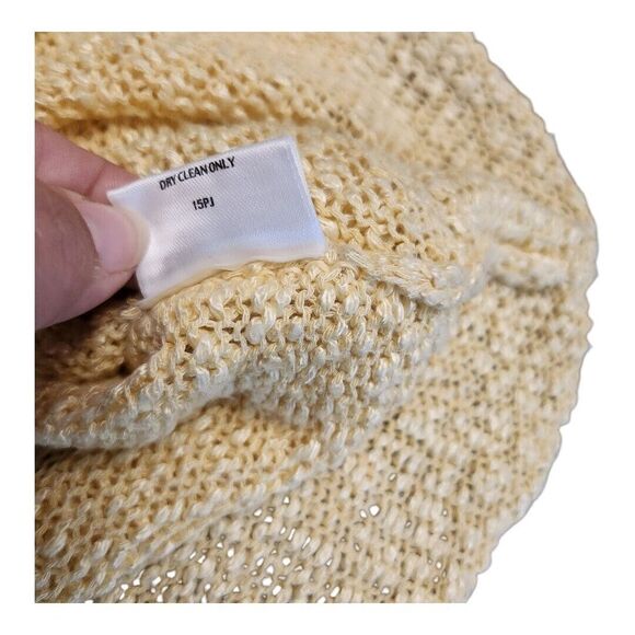 NWOT Eileen Fisher Linen Blend‎ Italian Yarn V-Neckline Sweater Medium Yellow - Picture 7 of 8